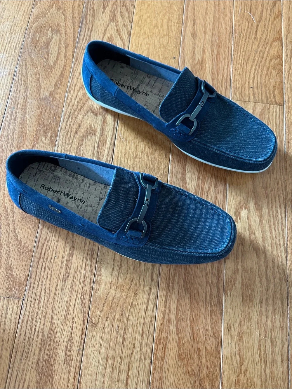 Robert Wayne Men's Blue Suede Bit-Detail Loafers